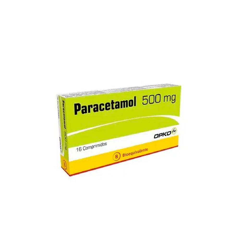PARACETAMOL 500mg Comp. x 16 opko PARACETAMOL OPKO CHILE 500mg Comp. x 16 - Imagen 1