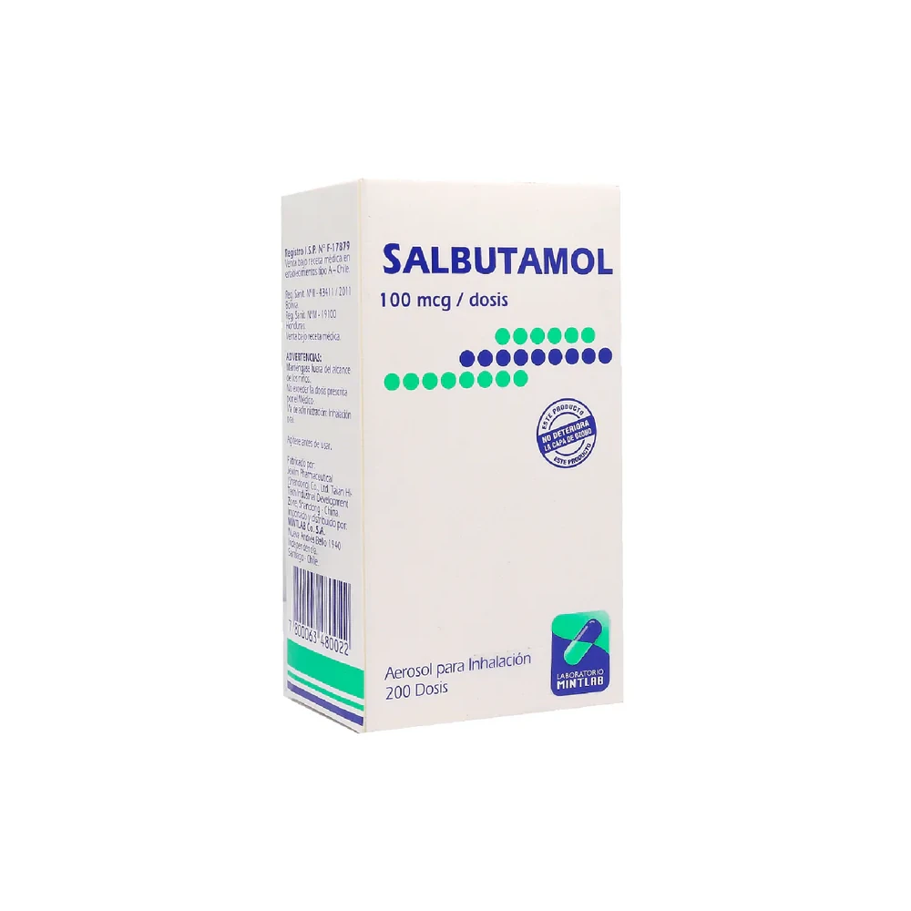 SALBUTAMOL 100mcg Inhal. x 200 Dosis SALBUTAMOL 100mcg Inhal. x 200 Dosis - Imagen 1